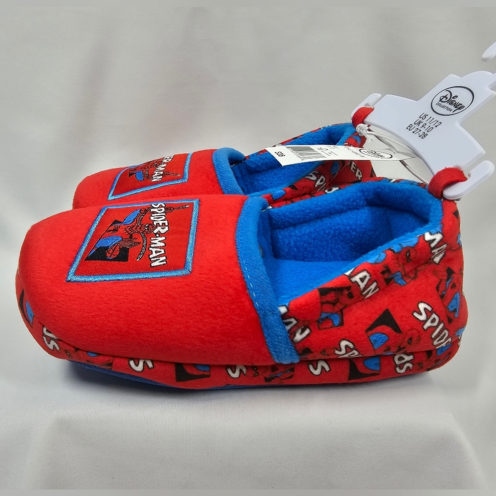 Disney Spider Man Boy Kids Slippers Red And Blue Size 11/12